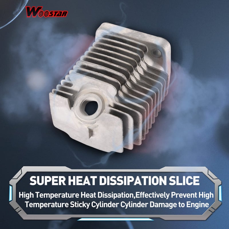 WOOSTAR 44mm Big Bore Cylinder with Piston Ring Kit Replacement for 2 Stroke 43cc 47cc 49cc Scooter Mini Pocket Bike - Image 5